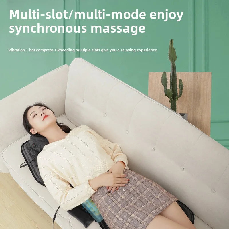 Car Massage Seat Cushion With Heating and Vibrating Lumbar Airbag Back Massage Chair Cushion With Manual Control Home Office Use