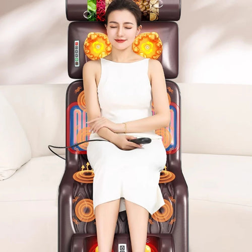 Household Full-Body Massage Cushion–Multifunctional Foldable Wave Massage Chair,Automatic Human Simulation Kneading Stretcher