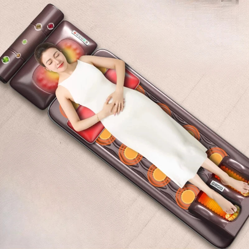 Household Full-Body Massage Cushion–Multifunctional Foldable Wave Massage Chair,Automatic Human Simulation Kneading Stretcher